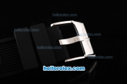 Breitling Chronomat B01 Chronograph Quartz Movement Silver Case with White Dial and White Subdials-Black Rubber Strap