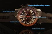 Roger Dubuis Chronograph Quartz PVD Case with Brown Bezel and Black Dial-Black Rubber Strap