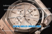 Audemars Piguet Royal Oak Chronograph Miyota OS10 Quartz Steel Case with White Dial and Steel Bracelet