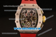 Richard Mille RM11-03 Swiss Valjoux 7750 Automatic Steel Case Skeleton Dial With Arabic Numeral Markers Red Rubber Strap(KV)