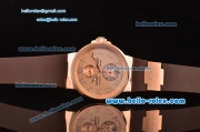 Ulysse Nardin Marine Chronometer Manufacture Power Reserve Asia ST25 Automatic Rose Gold Case with Brown Rubber Strap Rose Gold Dial Roman Markers