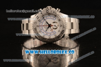 Rolex Yacht-Master II Chronograph Swiss Valjoux 7750 Automatic Steel Case with White Dial and Dots Markers (JF)