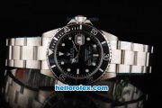 Rolex Submariner Oyster Perpetual Date Swiss ETA 2836 Automatic Full Steel with Black Bezel and Black Dial-White Marking