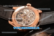 Zenith Chronomaster El Primero Tourbillon Manual Winding Rose Gold Case with Skeleton Dial and Black Leather Strap