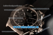 Rolex Daytona Chronograph 7750 Auto Steel Case with Black Dial and Black Rubber Strap - 1:1 Origianl