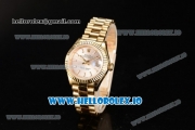 Rolex Datejust Swiss ETA 2671 Automatic Yellow Gold Case with Sliver Dial Stick Markers and Yellow Gold Bracelet (BP)