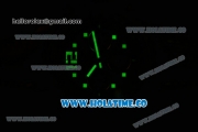 Breitling Chronospace Swiss Valjoux 7750 Automatic PVD Case with White Markers Black Dial and Black Leather Strap