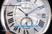 Cartier Drive de Cartier Asia ST16 Automatic Steel Case with Silver Dial Roman Numeral Markers and Brown Leather Strap