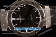 Hublot Classic Fusion Japanese Miyota 9015 Automatic Movement Steel Black Dial and Stick Markers Leather Strap (JF)