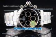 Rolex Daytona Clone Rolex 4130 Automatic Stainless Steel Case/Bracelet with Black Dial and Diamonds Markers (BP)