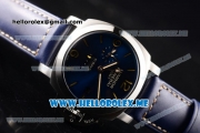 Panerai Radiomir 1940 10 Days GMT Automatic PAM00689 Asia ST25 Automatic Steel Case with Blue Dial and Stick/Arabic Numeral Markers Blue Leather Strap