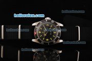 Rolex Submariner Oyster Perpetual Swiss ETA 2836 Automatic Movement Black Dial with Yellow Markers and Black Nylon Strap