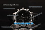 IWC Portuguese Chrono Miyota Quartz Steel Case with Black Dial and Arabic Numeral Markers