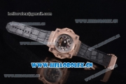 Hublot Masterpiece MP 08 Antikythera Sunmoon Asia 2813 Automatic Rose Gold Case Skeleton Dial Stick Markers and Grey Leather Strap