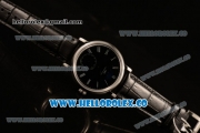IWC Portofino Vintage Moonphase Asia 6497 Manual Winding Steel Case with Black Dial and Black Leather Strap - (AAAF)