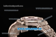 Audemars Piguet Royal Oak 33MM Miyota Quartz Diamonds/Steel Case with White Dial Stick Markers and Diamonds Bezel (EF)