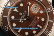 Rolex Submariner Oyster Perpetual Date Automatic Movement Steel Case and Strap with Brown Dial and Brown Ceramic Bezel