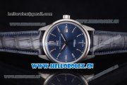 IWC Ingenieur Vintage Swiss ETA 2824 Automatic Steel Case with Blue Dial Blue Leather Strap and Stick Markers