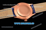 Rolex Cellini Time Asia 2813 Automatic Rose Gold Case with Rose Gold Stick Markers and Blue/Black Dial