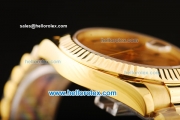 Rolex Day Date II Rolex 3156 Automatic Movement Full Gold with Golden Dial and Roman Numeral Markers