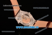 Audemars Piguet Royal Oak 39MM Miyota 9015 Automatic Steel Case with White Dial Brown Leather Strap and Stick Markers (BP)