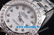 Rolex Datejust Pearlmaster Swiss ETA 2671 Automatic Full Steel with Diamond Bezel and White Dial