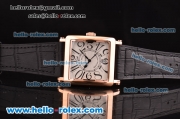 Franck Muller Master Square Swiss Quartz Rose Gold Case with Numeral Markers and White Dial