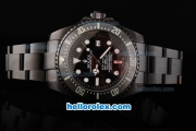 Rolex Sea-Dweller Pro-Hunter Automatic Movement PVD Case with Black Dial-White Markers and Ceramic Bezel-PVD Strap