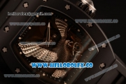 Richard Mille RM 023 Miyota 9015 Automatic PVD Case with Eagle Skeleton Dial Dot Markers and Black Rubber Strap