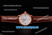 Rolex Cellini Time Asia 2813 Automatic Rose Gold Case with White Dial Brown Leather Strap and Stick/Roman Numeral Markers