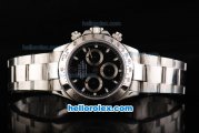 Rolex Daytona Swiss ETA 7750 Automatic Movement Full Steel with Black Dial