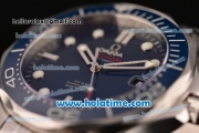 Omega Seamaster Diver 300M Swiss ETA 2824 Automatic Full Steel with Ceramic Bezel and Blue Dial - 1:1 Best Edition (BP)