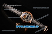 Cartier Ballon Bleu De Tourbillon Asia Automatic Rose Gold Case with Black Dial and Black Leather Strap - Roman Numeral Markers