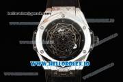 Hublot Big Bang Sang Bleu 9015 Automatic Steel Case with Black Dial Arabic Numeral Markers and Genuine Leather Strap