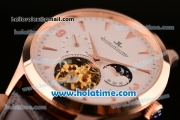 Jaeger-LECoultre Master RL10 Automatic Rose Gold Case with Brown Leather Strap and White Dial