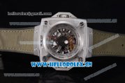 Hublot Masterpiece MP 08 Antikythera Sunmoon Asia 2813 Automatic Steel Case Skeleton Dial Army Green Leather Strap and White Markers