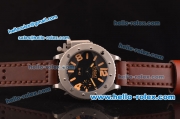 U-Boat Classico U-42 Asia 6497 Manual Winding Steel Case with Black Dial and Orange Markers - ETA Coating