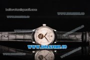 Rolex Cellini Tourbillon Swiss ETA 2824 Automatic Steel Case with Silver Stick Markers Black Leather Strap and White Dial