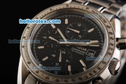 Omega Speedmaster Automatic Movement Black Dial with Stick Markers and Steel Strap