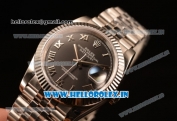 Rolex Datejust 37mm Swiss ETA 2836 Automatic Steel Case with Jubilee Steel Bezel Black Dial Roman Steel Bracelet