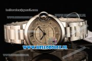 Cartier Ballon Bleu De Large Swiss ETA 2671 Automatic Steel Case Silver Dial Diamonds Markers and Steel Bracelet