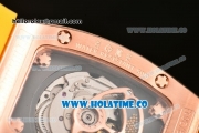 Richard Mille RM007 Miyoa 6T51 Automatic Rose Gold Case with Diamonds Dial and Yellow Rubber Strap