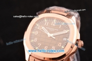 Patek Philippe Aquanaut Swiss ETA 2824 Automatic Rose Gold Case/Strap with Chocolate Dial