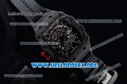 1:1 Richard Mille RM 35-02 RAFAEL NADA Japanese Miyota 9015 Automatic Black PVD Case with Skeleton Dial Red Crown Black Rubber Strap