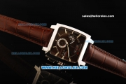 Tag Heuer Monaco LS Chronograph Miyota Quartz Movement Steel Case with Brown Dial and Brown Leather Strap