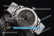 Rolex Day-Date Clone Rolex 3255 Automatic Stainless Steel Case/Bracelet with Silver Dial and White Stick Markers