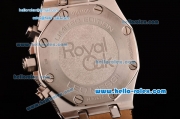 Audemars Piguet Royal Oak Chronograph Miyota OS20 Quartz Steel Case with Stick Markers White Dial and Steel/Diamond Bezel - 7750 Coating