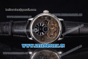 Audemars Piguet Jules Audemars Skeleton Tourbillon Asia ST25 Automatic Steel Case Black Dial Roman Numeral Markers and Black Leather Strap