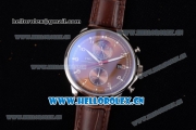 IWC Portugieser Yacht Club Asia ST25 Automatic Steel Case with Brown Dial Arabic Numeral Markers and Brown Leather Strap