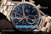 Tag Heuer Carrera Calibre 1887 Chrono Swiss Valjoux 7750 Autoamtic Full Steel with Blue Dial and Stick Markers (ZF)